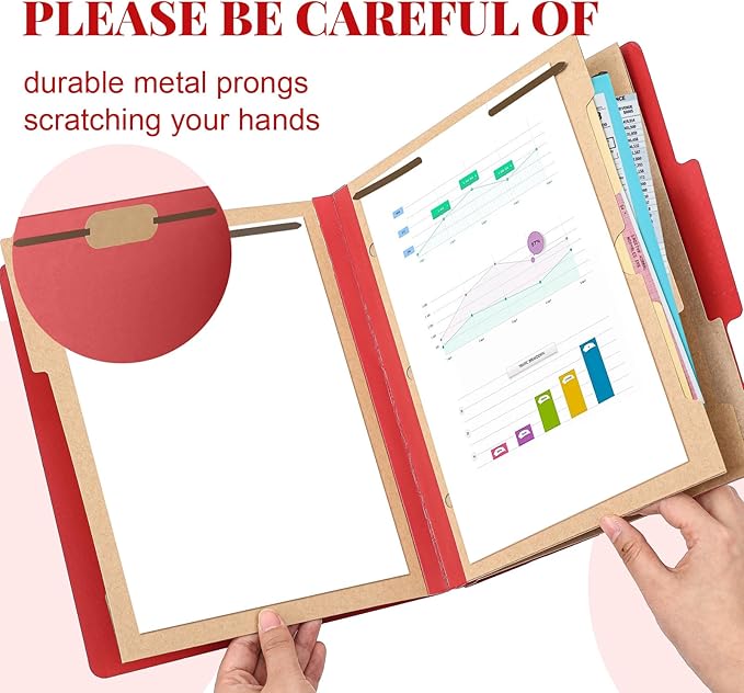 12 Pcs Classification Folders Letter Size 3 Pocket Dividers Employee File Folder - Image 3