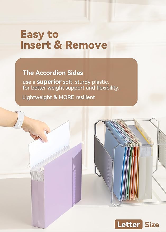 SortRax Plastic Extra Capacity Hanging File Folders, Heavy Duty - Image 3