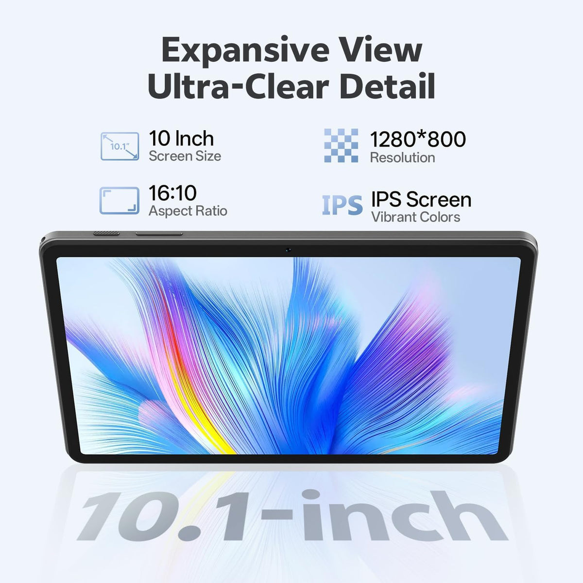 Tablet 10 Inch, Android 16 Tablet with Keyboard, 16GB RAM + 32GB, Gray