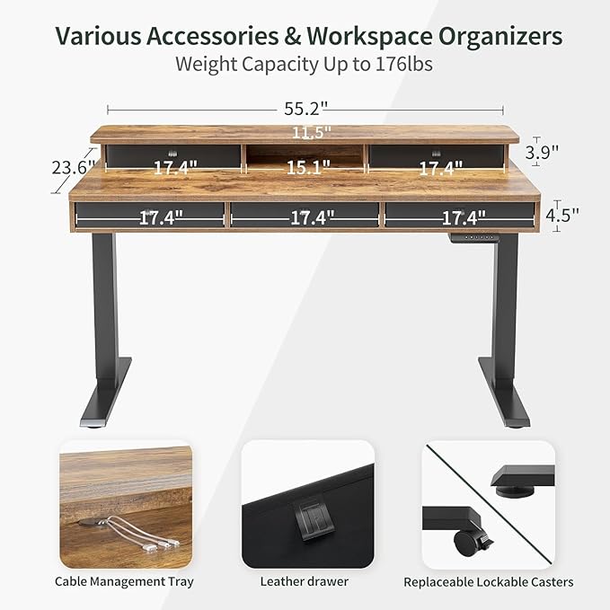 FEZIBO Height Adjustable Electric Standing Desk - Image 3