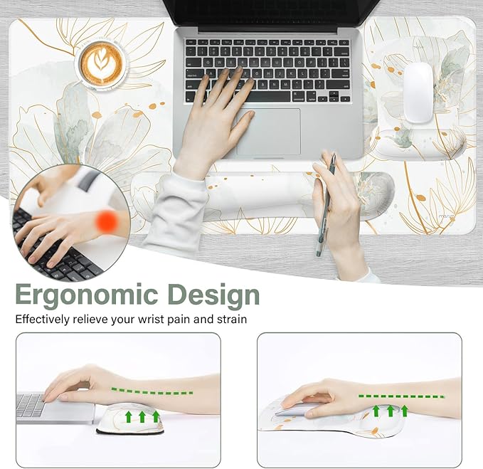 MOSISO Desk Mat Keyboard Mouse Pad Set, Large Gaming Mouse Pad&Keyboard Wrist - Image 2