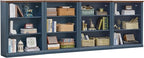 RWYHG 43" Blue Tall Bookshelf Set of 4, 3-Tier Thick Wooden Book Shelf by RWYHG
