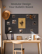 Fluxynara Felt Bulletin Board Tiles Large 48" x 36" Cork Board Alternative-12 - Image 5