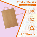 Guakicae 60 Sheets Brown Cardstock 5 x 7 Kraft Paper, 300gsm/110lb Heavyweight - Image 2