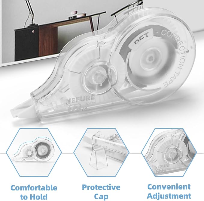 JEFURE 40 Pcs Correction Tape, 39.4 Ft White Wrong Out Tear-Resistant Bulk - Image 3