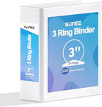 SUNEE 3 Ring Binder 3 Inch 1 Pack by SUNEE