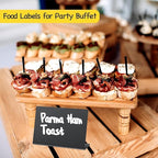 PigPotParty 12 Pcs Food Labels for Party Buffet w/Cleaning Spray, Table Place - Image 5