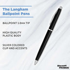 DISCOUNT PROMOS Langham Ballpoint Pens Set of 10, Bulk Pack - Image 3