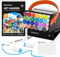 Shuttle Art Brush Tip Alcohol Markers, Dual Tip Brush & Fine Tip Art Marker Set by ShuttleArt
