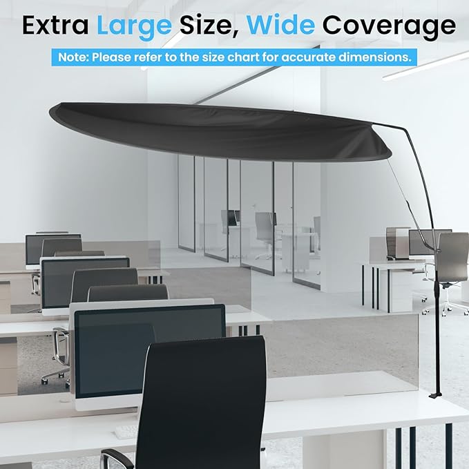 Adjustable Office Cubicle & Desk Shade – 43" Extra-Large Oval Design - Image 6