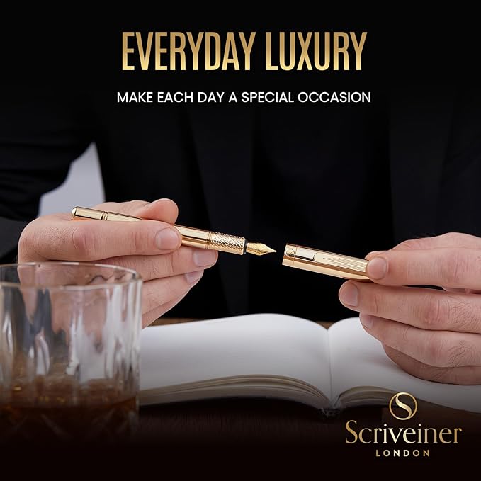 Scriveiner Gold Luxury Fountain Pen - Image 8