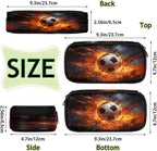 Pardick Football Fire Pencil Case，Big Capacity Pencil Pouch Coin Pouch - Image 4
