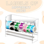 qilery sticker holder organizer dispenser acrylic roll label,7 showing dimensions