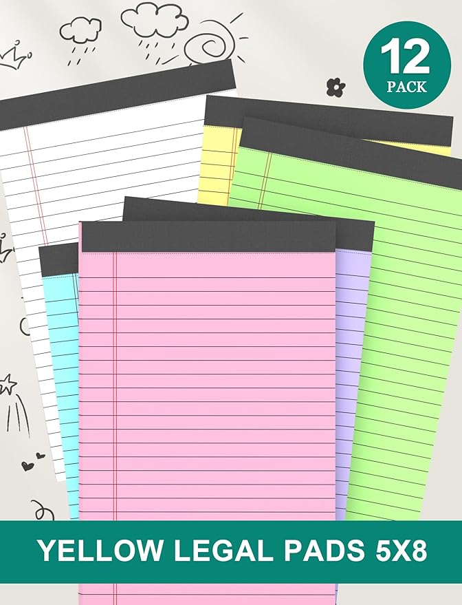 AIFLYAN 12 Pack Legal Pads 5x8 Inch Colorful Note Pads - Image 7