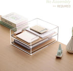 SANRUI Paper Organizer for Desk, Acrylic Stackable Letter Tray, Paper Sorter - Image 3