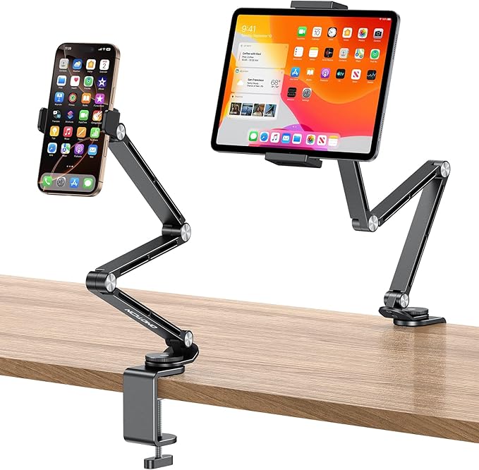 OMOTON Adjustable Tablet Stand for iPad, Desk Phone Holder for Bed by OMOTON