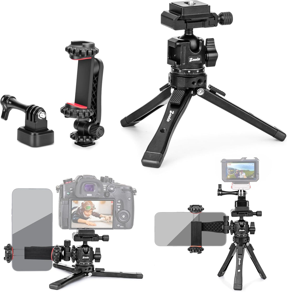 Zeadio Heavy Duty Metal Tripod Kit