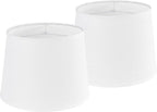 GO&SO Large White Texture Lamp Shades Set of 2, Drum Lampshades Replacemnt