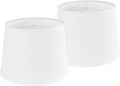 White Texture Lamp Shades Set of 2 Drum Lampshades Replacemnt
