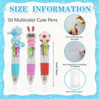 TOEMUR 100 PCS Multicolor Pen Set – 50 Cute Pens Bulk with 50 Pen Bags, Fun Pens for Party Favors, Christmas, Birthday, Kawaii Stationery for Student Prizes, Gifts Bulk for Friends