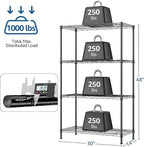 M MZG 1000 lbs 4Tier Shelf Metal Storage Shelves Wire Rack Closet Organizers - Image 3