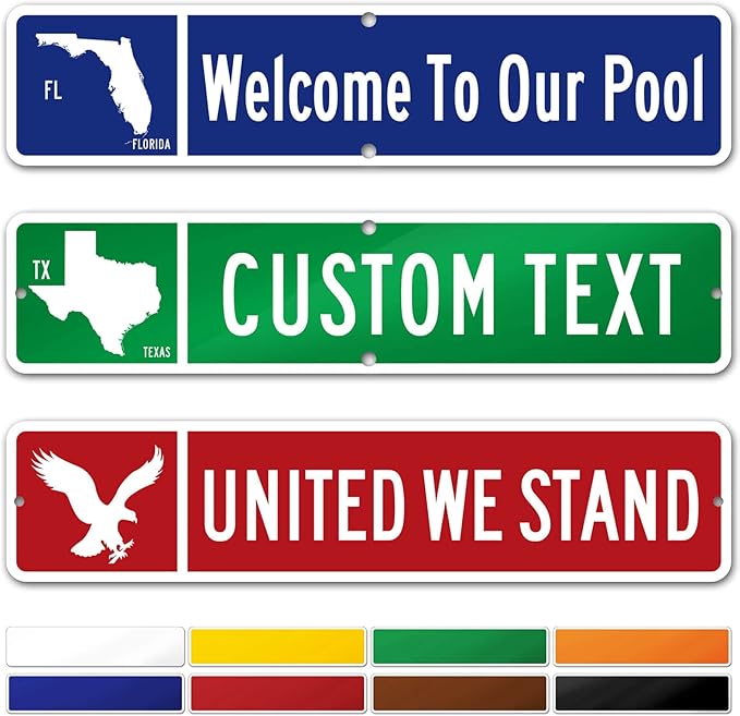 Custom Street Sign, Address Sign, 8 Colors, Reflective Option, Mounting Options by MySignCenter