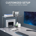 VIVO Clamp-on 24 inch Above or Below Desk 2-Tier Shelving Unit - Image 9