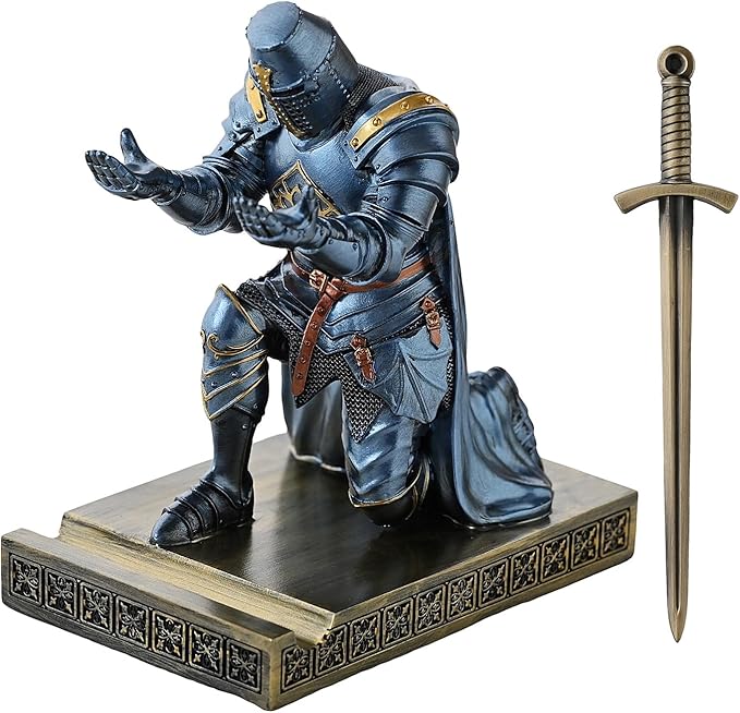 NCQIXIAO Medieval Templar Vanguard Officer Knight Pen Holder Pen Stand Desk - Image 2