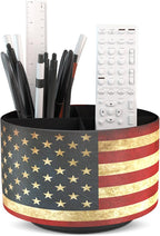 Hennaja Round Leather Art Supply Organizer, Remote Control Holder, 360 Degree by Hennaja
