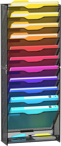VEESUN 12 Tier Wall File Organizer, Mesh Letter Magazine Mail Wall File Holder by VEESUN