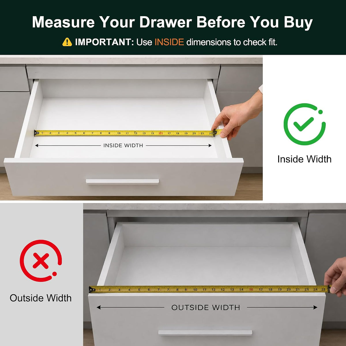 Expandable Acacia Kitchen Drawer Organizer for Cutlery and Utensils, Adjustab...