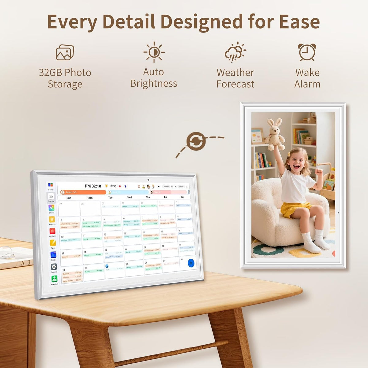 10.1 Inch Smart Touchscreen Family Digital Calendar Planner