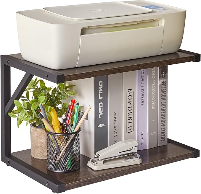 IBUYKE 2-Tier Desktop Printer Stand Holder, Book Shelf Printer Shelf by IBUYKE