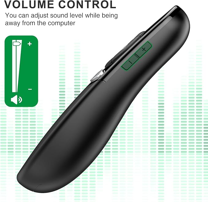 DINOSTRIKE USB A and USB C Presentation Clicker Green Light, RF 2.4GHz Wireless - Image 5