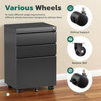 Greenvelly 3 Drawer Mobile File Cabinet - Image 6