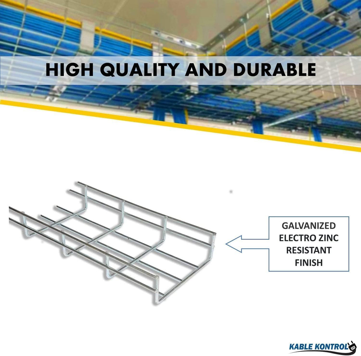 Kable Kontrol Cable Tray - 10 Feet Long x 4" W x 2” H - 90 Pcs Bulk Pack...