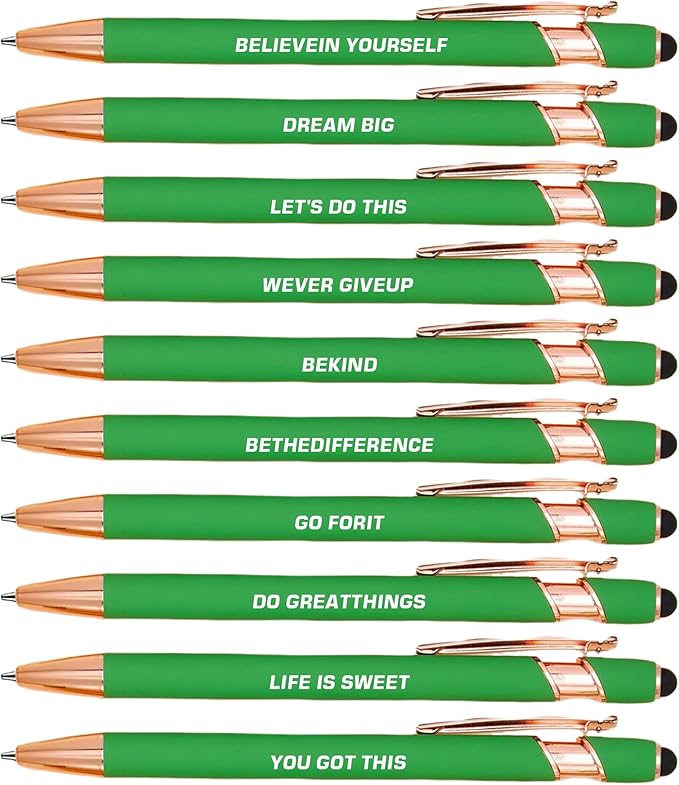 CRME 10pcs Funny Pens Ballpoint Set Black Ink Pen Body has Rubber Coating by Unknown