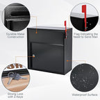 Large Wall Mount Mailbox with Lock and Outgoing Mail Flag - Image 4