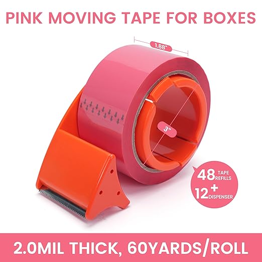 TAPEBEAR 48Rolls Pink Packing Tape - Image 5