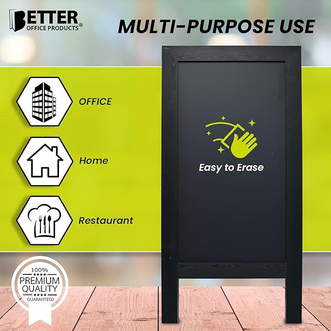 Better Office Products Magnetic A-Frame Chalkboard Sign, Extra Large 20" x 40" - Image 7