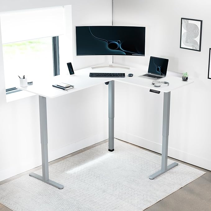 VIVO Electric Corner 63 x 55 inch L-Shaped Standing Desk, Memory Height - Image 8