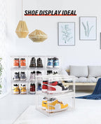 Clear Shoe Boxes Stackable 10 Pack Shoe Storage - Image 5