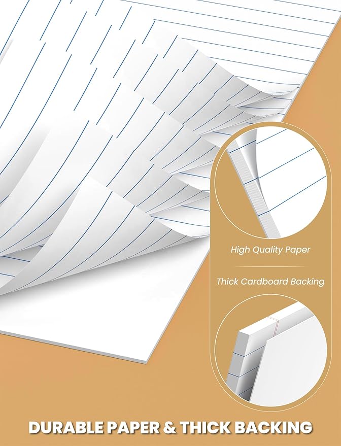 12 Pack White Legal Pads 8.5 x 11 College Ruled, 30 Sheets Per Note Pads 8.5 x - Image 5
