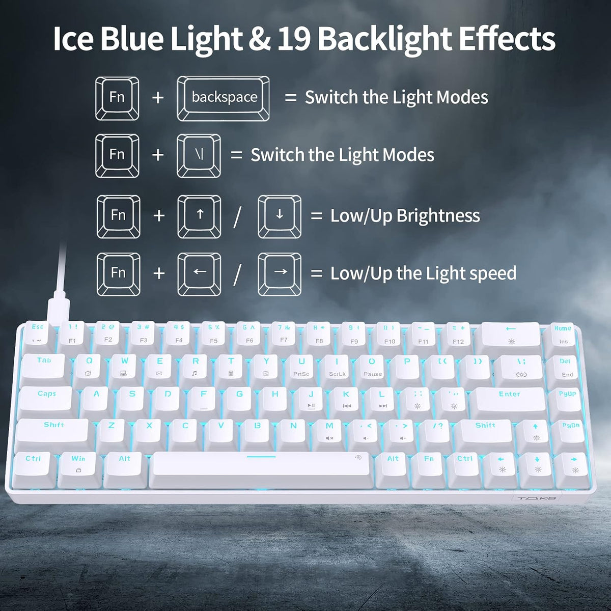 DIERYA T68SE 60% Gaming Mechanical Keyboard,Ultra Compact Mini 68 Key with Re...
