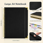 Bullet Dotted Journal Spiral Notebook, 300 Pages Leather Notebooks - Image 5
