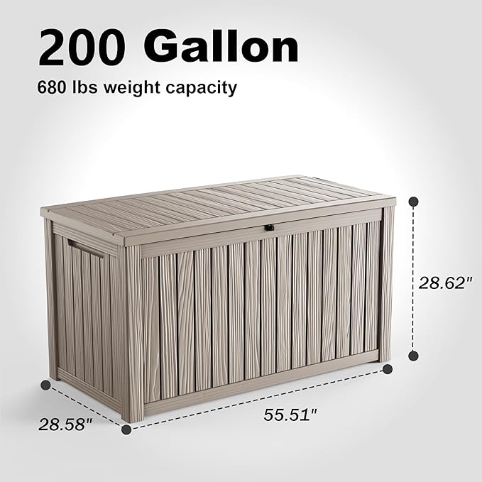 EasyUp 200 Gallon Deck Boxes Resin Large Storage Bins - Image 2