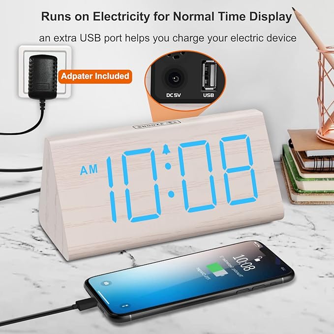 DreamSky Wooden Digital Alarm Clocks - Image 3