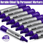 Fuutreo 10 Pack Jumbo Permanent Markers Bulk Large Chisel Tip Permanent Markers - Image 2