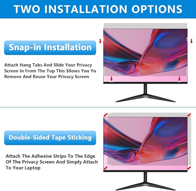 Computer Privacy Screen 22 inch, Removable 16:10 Aspect Ratio Widescreen Laptop - Image 4