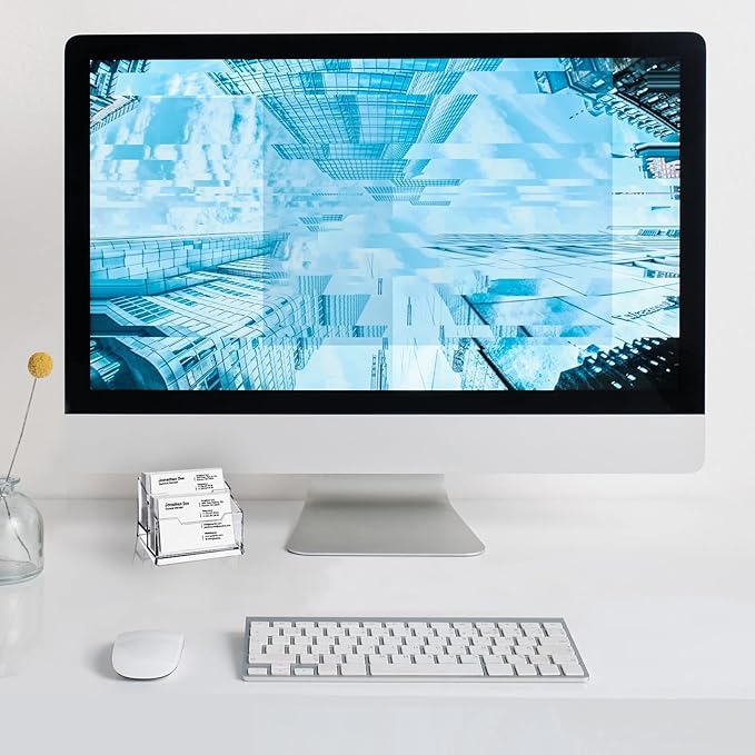 Clear Acrylic Business Card Holder, 2 Tier Premium Acrylic Clear Business Card - Image 5